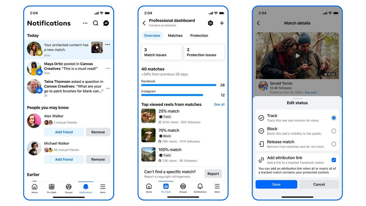 La chasse au plagiat est lancée sur Facebook. ©Meta