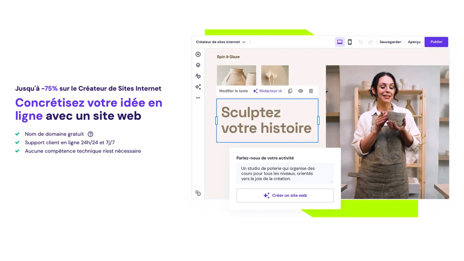 Créer son site Web facilement avec Hostinger.