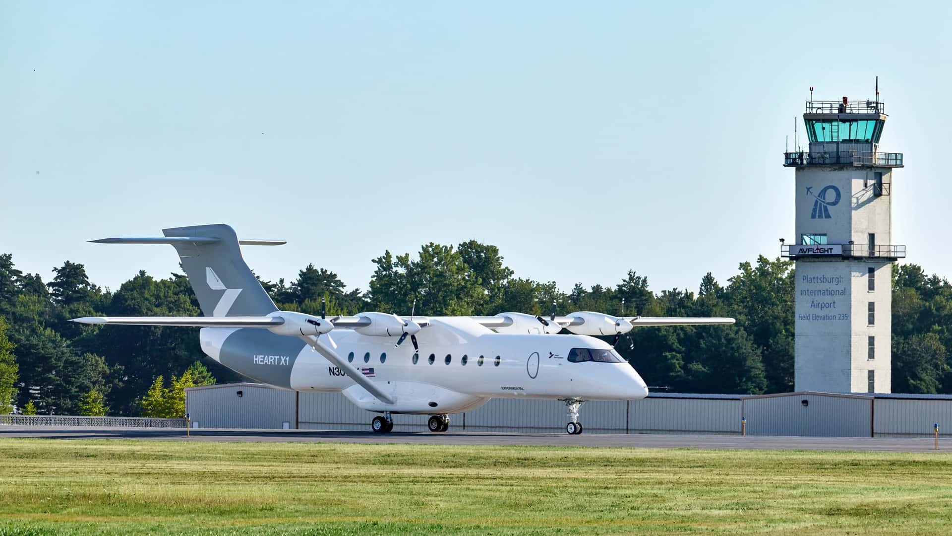Vu de l'extérieur, rien ne trahit la motorisation électrique du prototype Heart X1. ©Heart Aerospace