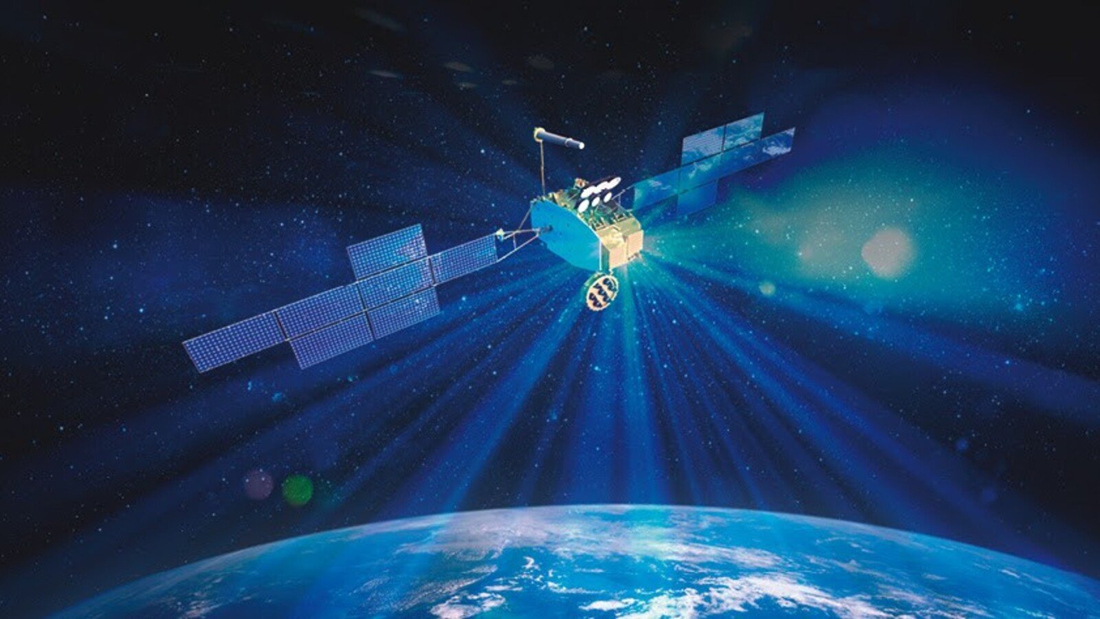 Une vue d'artiste de SpainSat NG-III, le satellite qui sera construit par Airbus. © Hisdesat