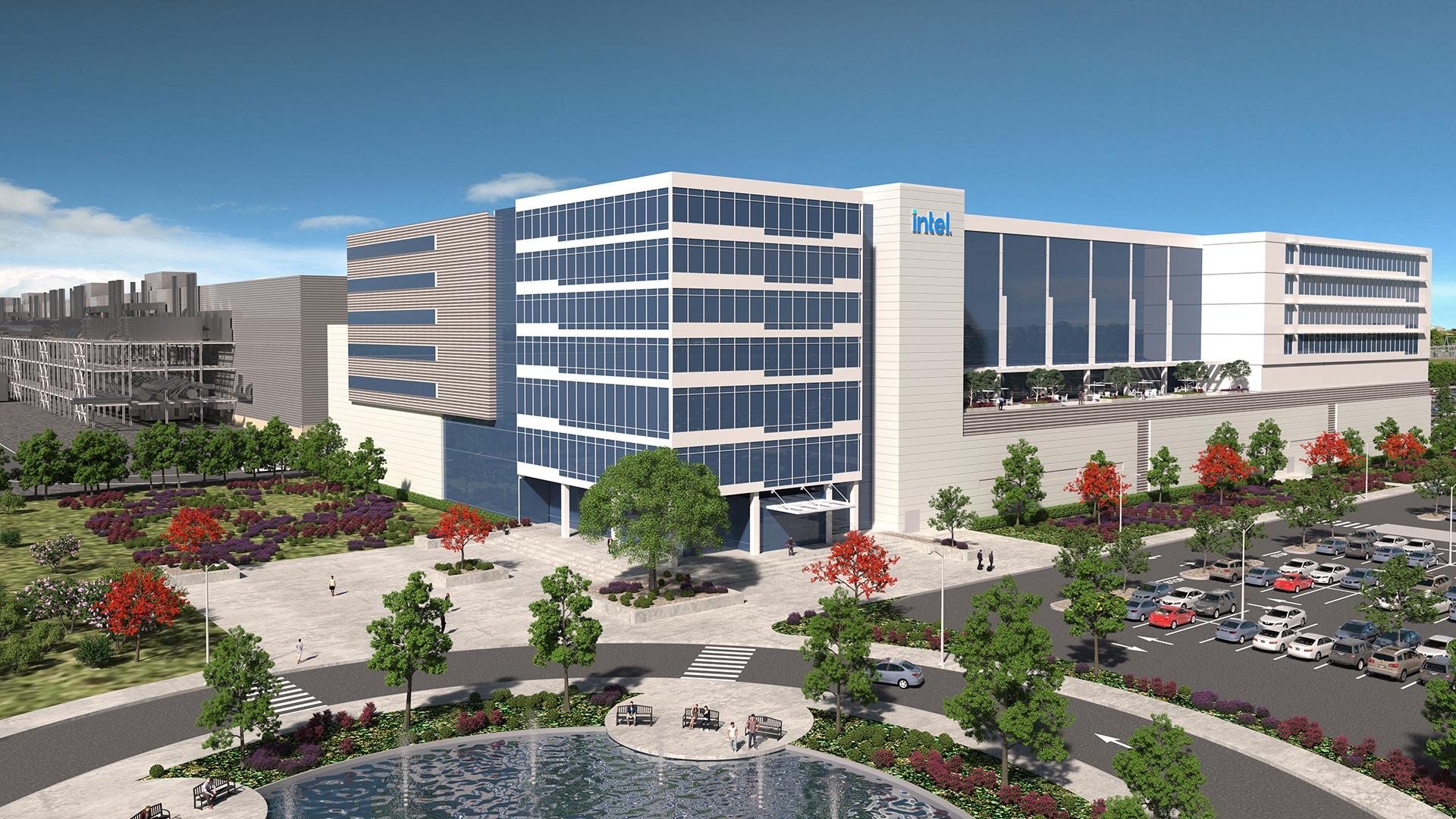 Rendu du futur site de production d'Intel à Magdebourg, Allemagne © Intel