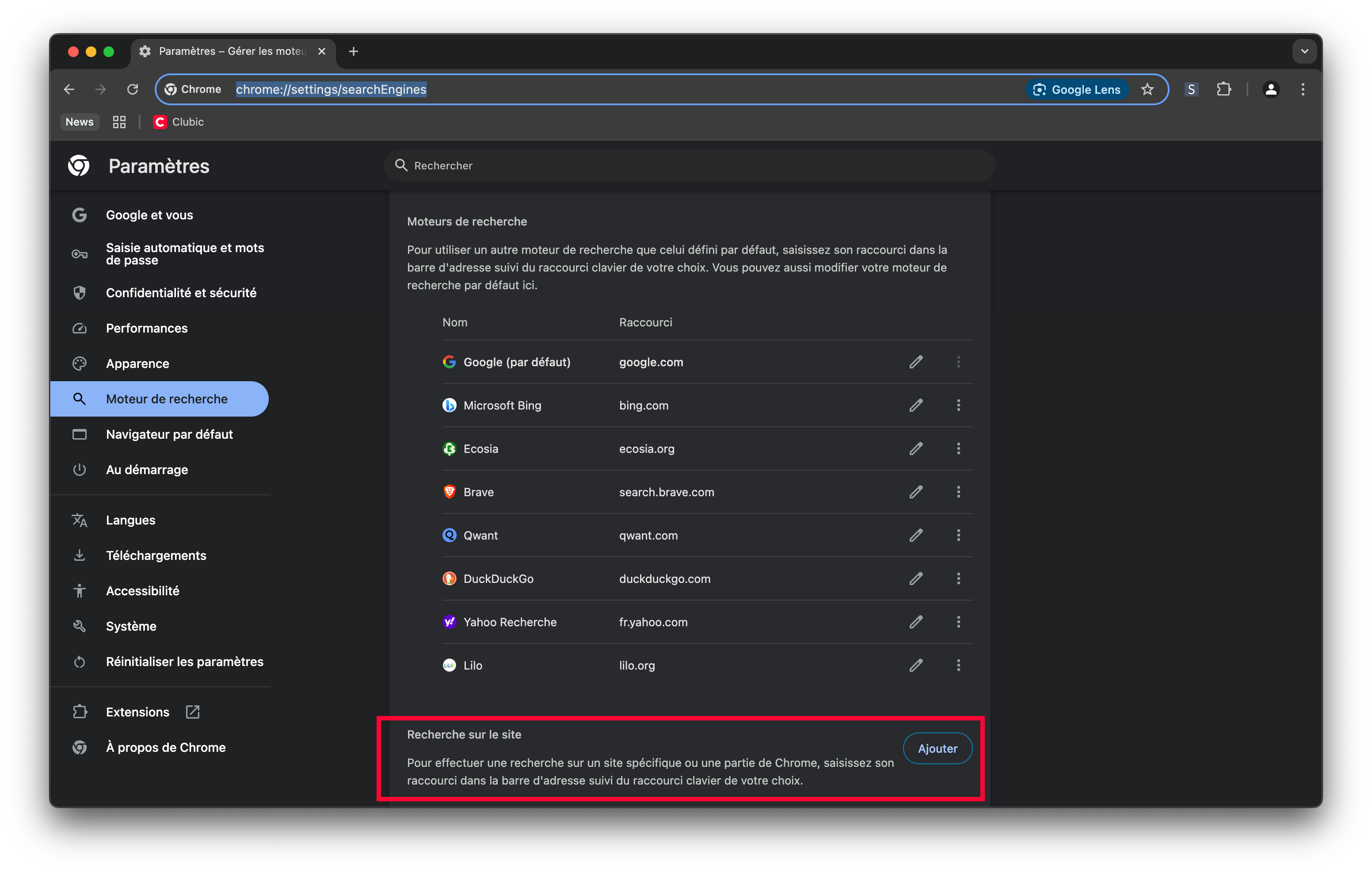 Créez un moteur personnalisé