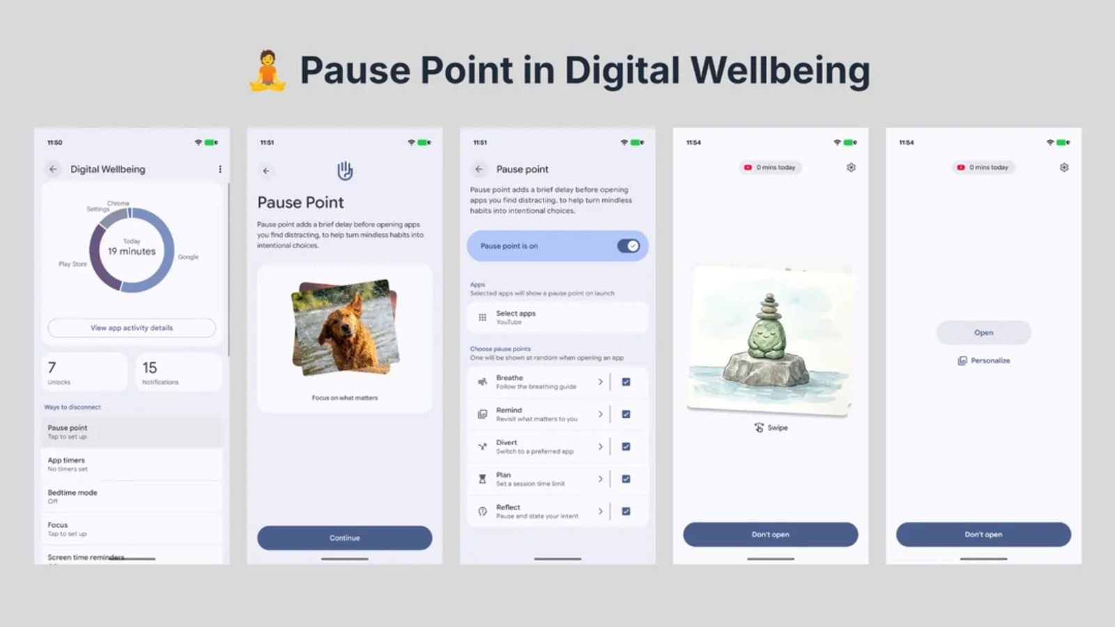 Google vous propose de faire une pause avant d'ouvrir certaines applis. ©Google