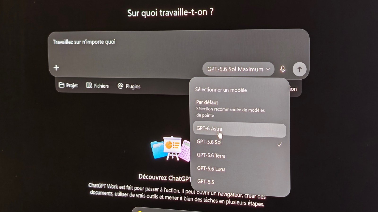 Certains abonnés ChatGPT Plus ont accès depuis ce matin au nouveau modèle GPT-6 Astra. ©Nicolas Guyot pour Clubic