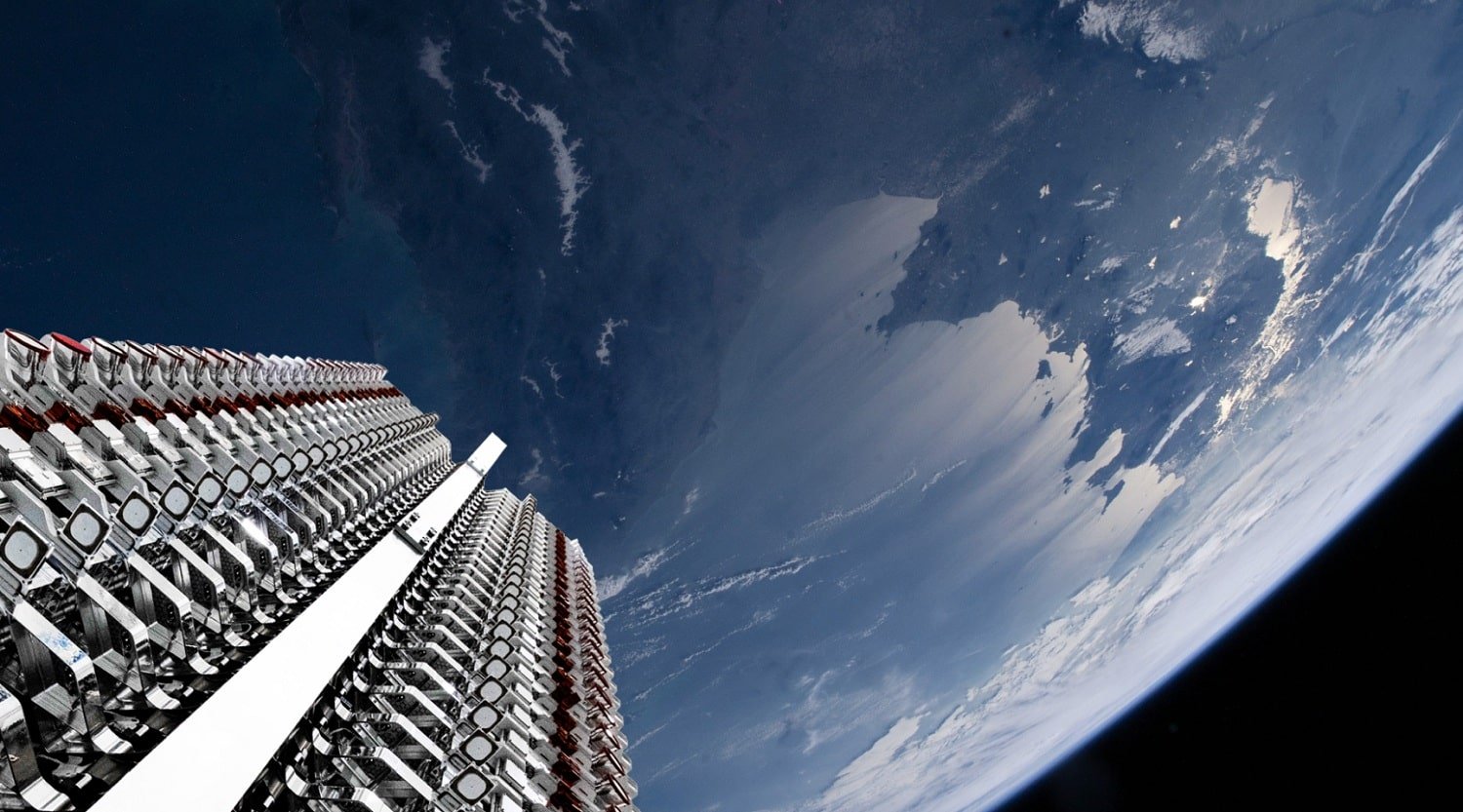 Ce qu'un satellite Starlink voit quand il est en orbite autour de la Terre © SpaceX