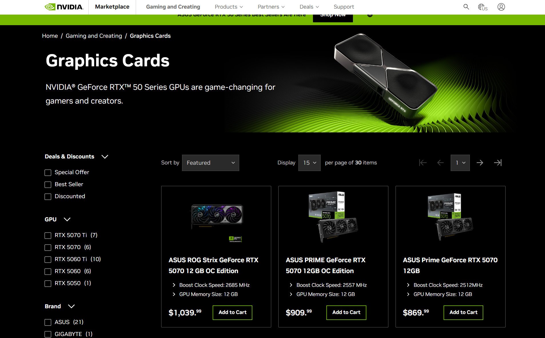 Plus aucune GeForce RTX 5080 sur la boutique officielle étatsunienne de NVIDIA. © VideoCardz