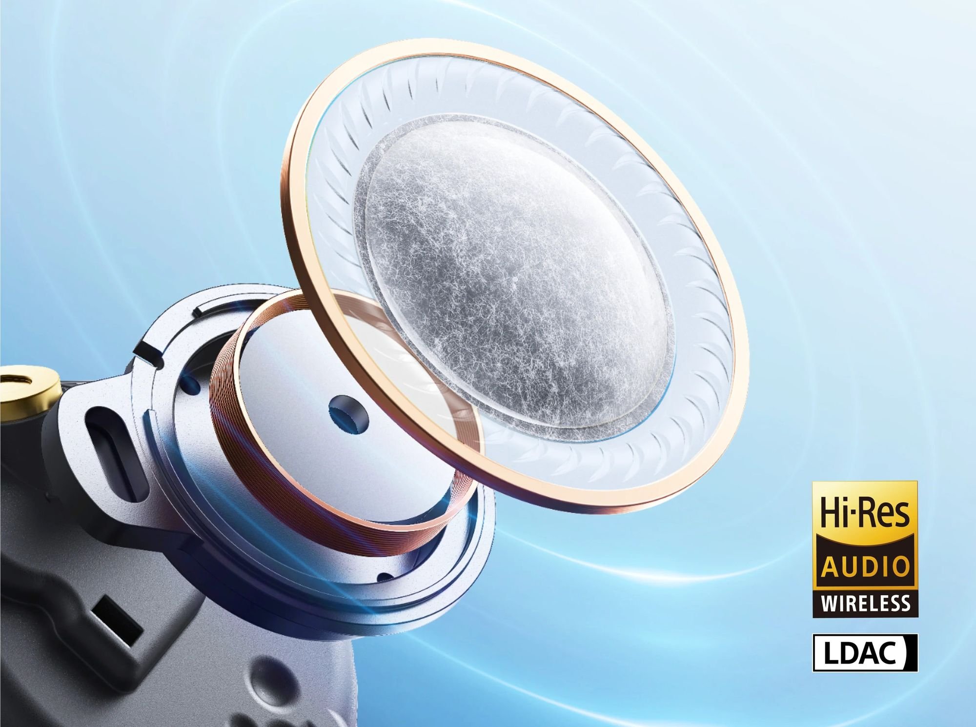 Le transducteur de 9,2 mm de diamètre dispose d'une membrane conçue en laine de papier. © Anker