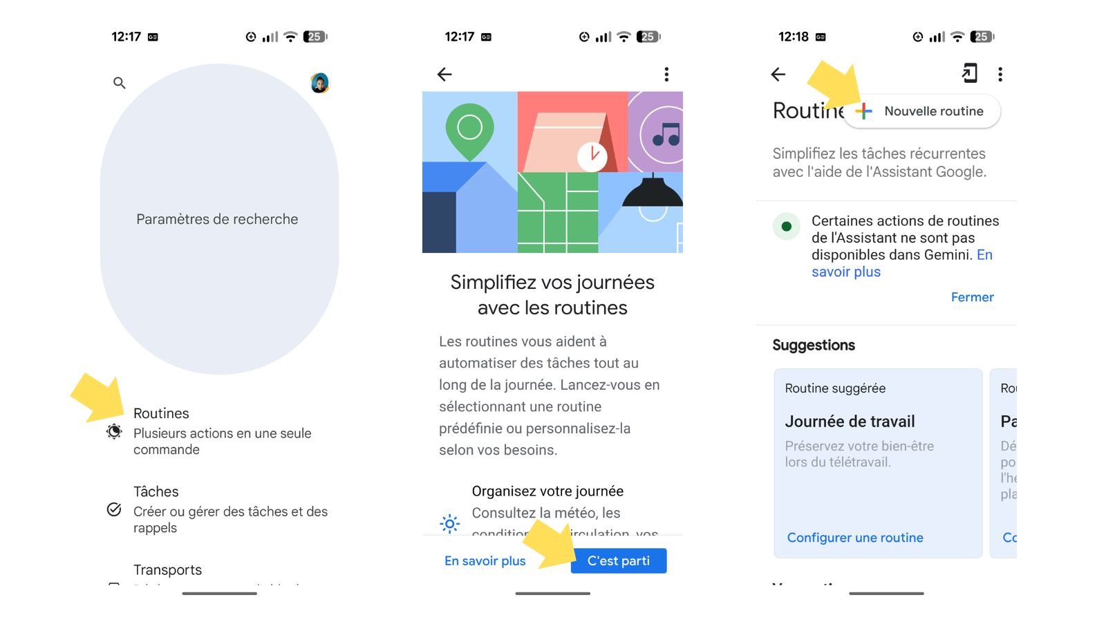 Créez des routines pour gagner du temps. ©Google