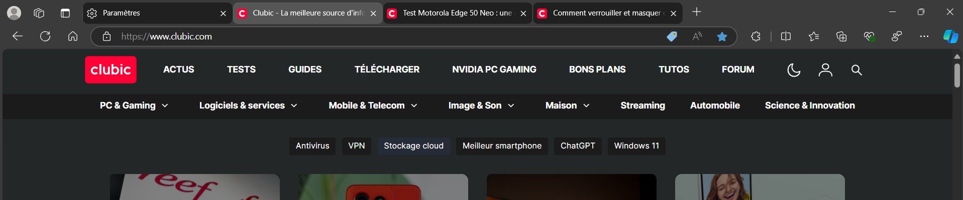 Les onglets aux bords arrondis que personne n'a jamais vus dans Microsoft Edge vont définitivement disparaître au profit d'onglets similaires à ceux de Google Chrome © Clubic