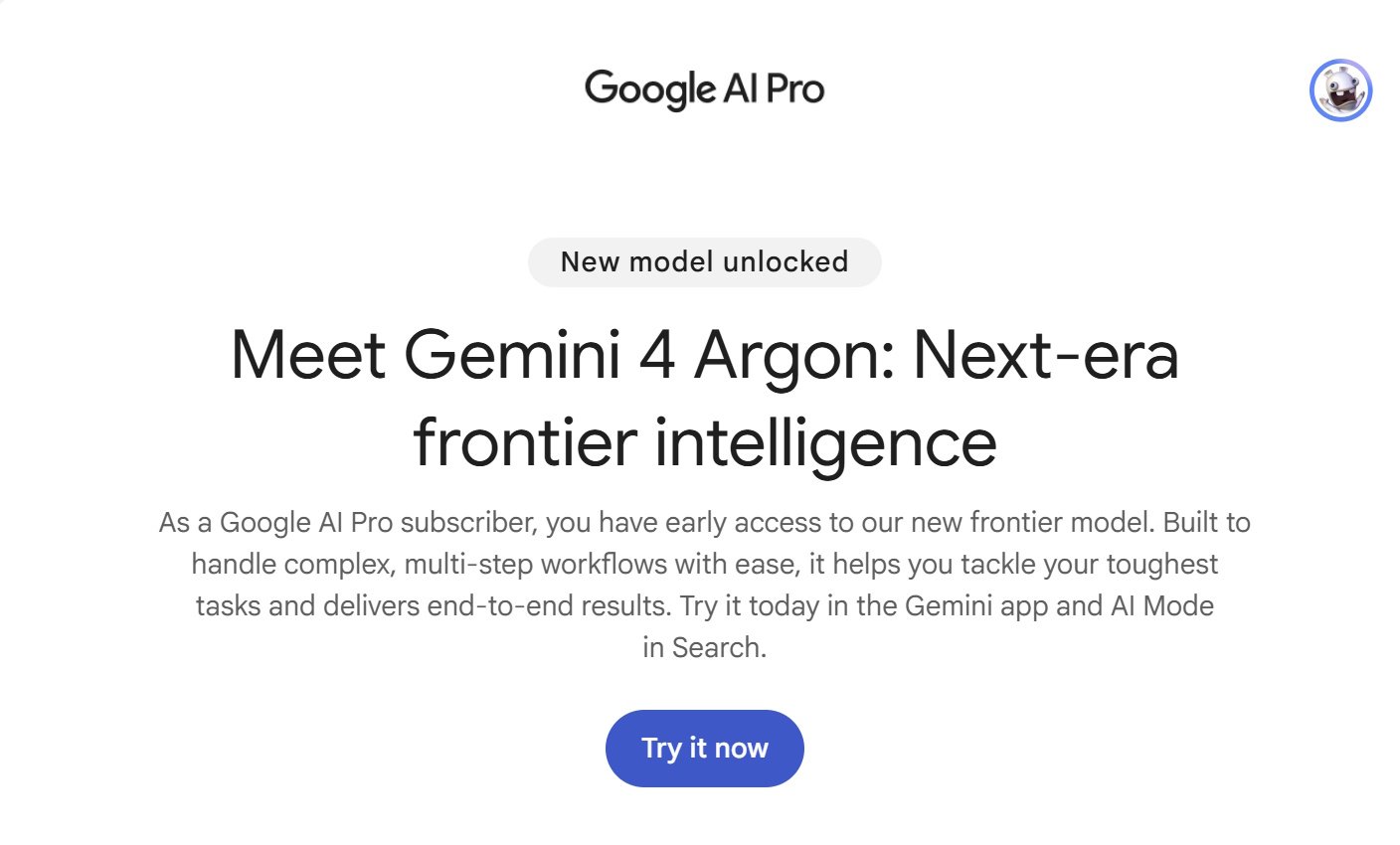 L'e-mail reçu ce matin par les abonnés Google AI Pro. ©Clubic