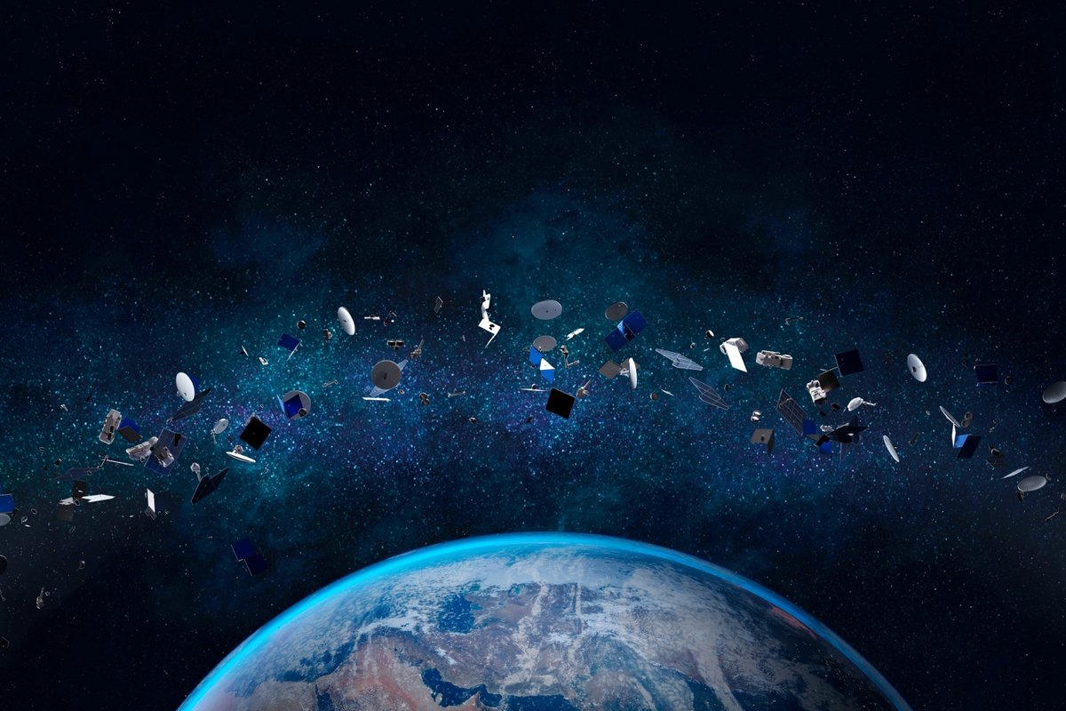 Illustration de débris spatiaux en orbite autour de la Terre. ©Dabarti CGI / Shutterstock