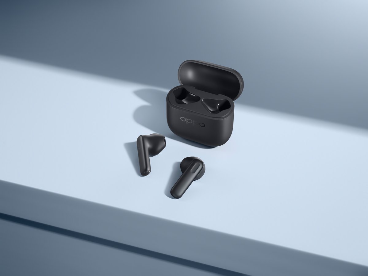 Les OPPO Enco Buds3, en noir. © OPPO
