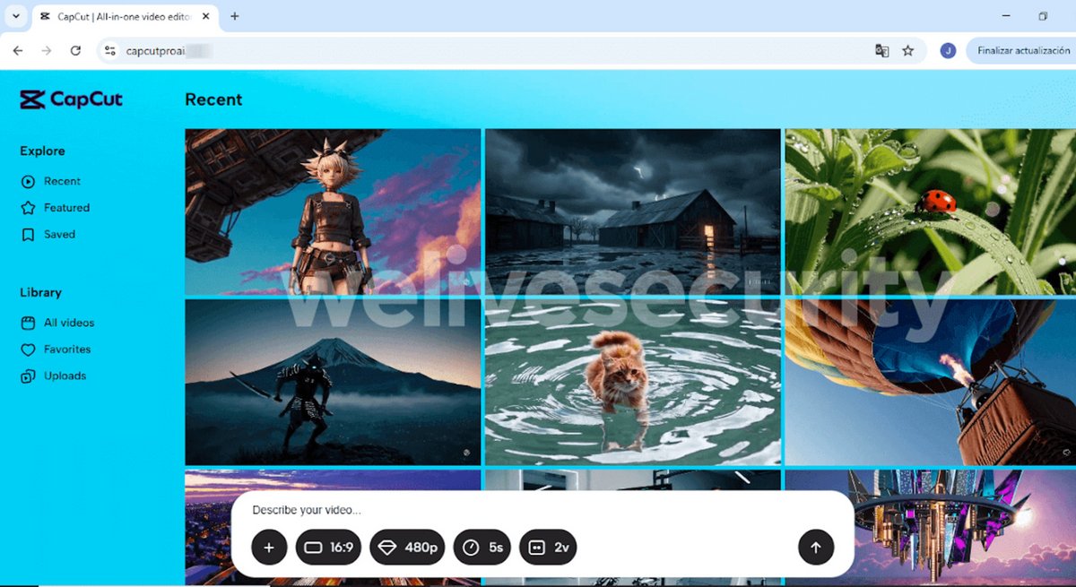 Une image de la fausse version de CapCut © ESET