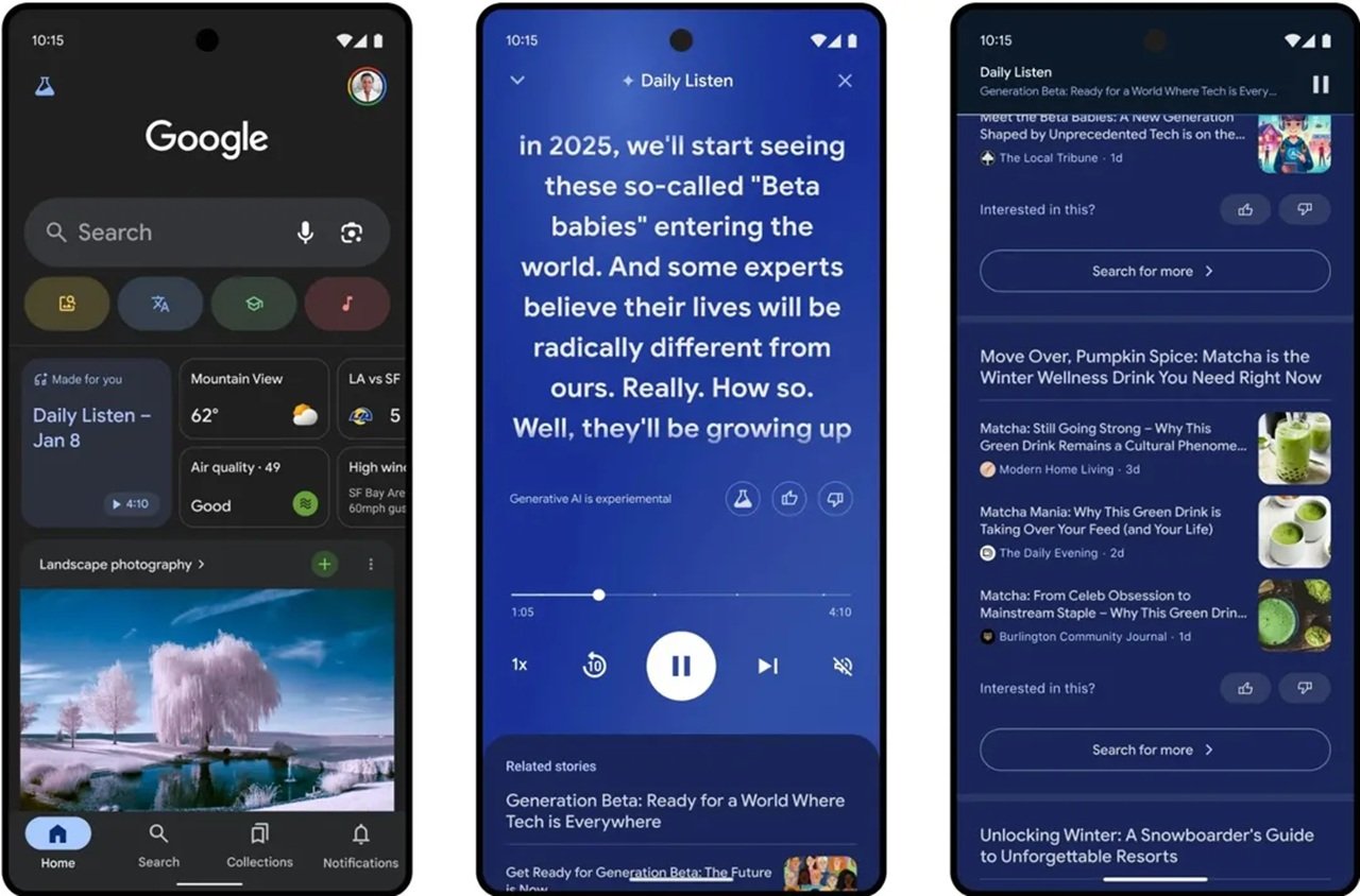 Un petit aperçu de la fonction Daily Listen de Google avec la puissance de l'IA - Capture d'écran © 9to5Google