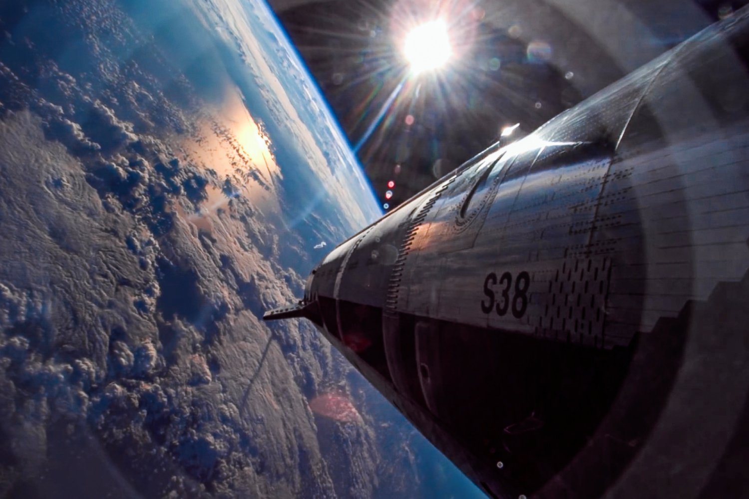 Caméra embarquée sur un prototype de Starship. ©SpaceX