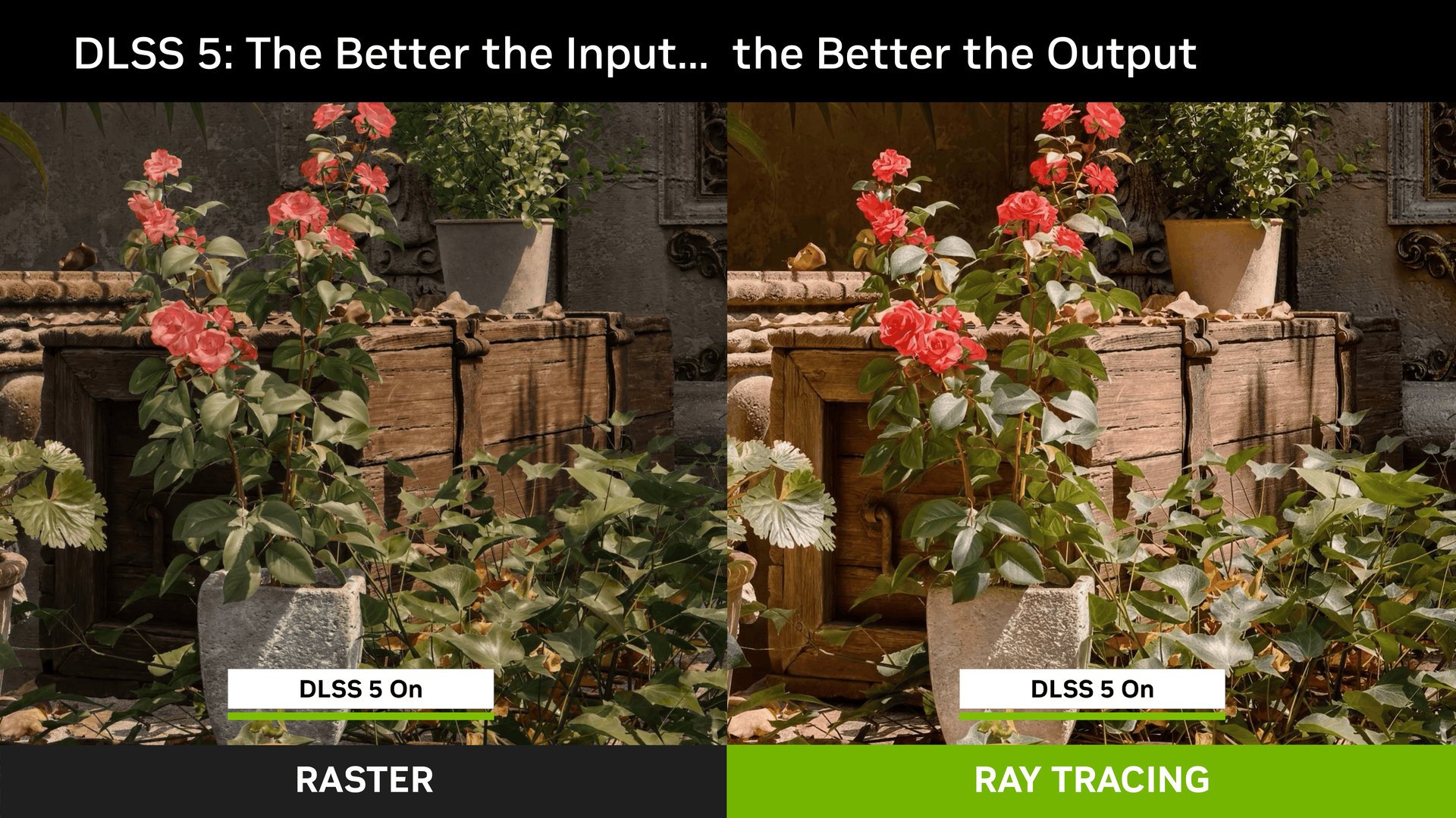 NVIDIA a fait fleurir de jolies démonstrations technologiques autour de DLSS 5. © NVIDIA