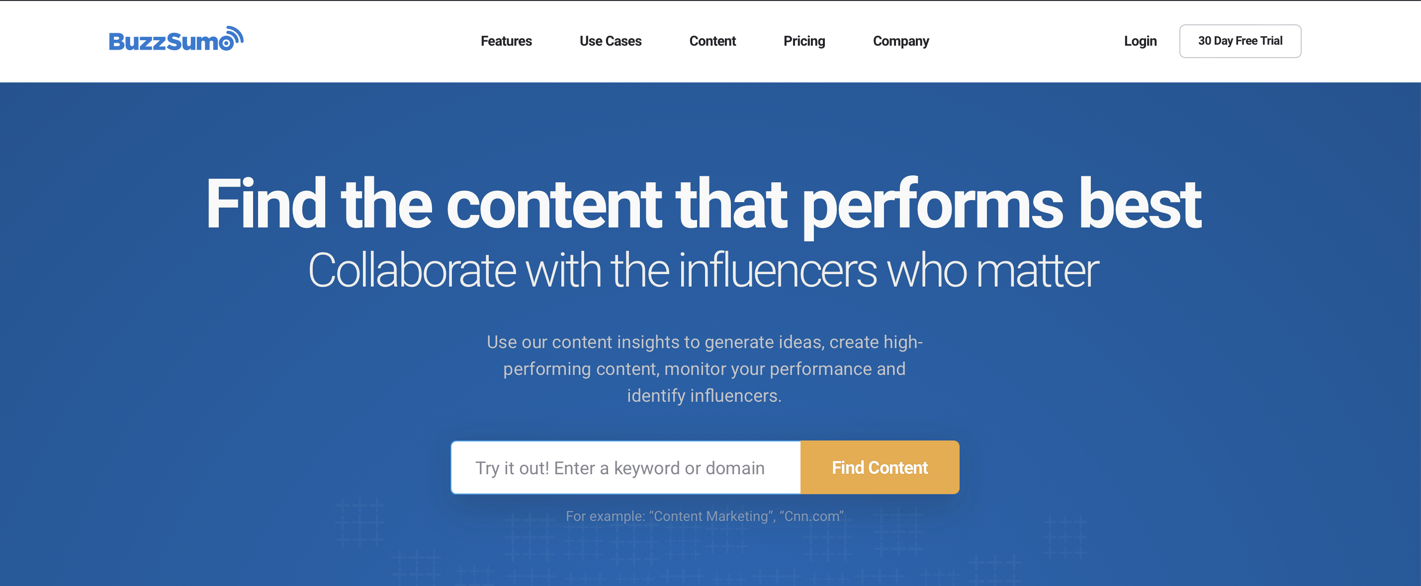 Buzzsumo screen 1