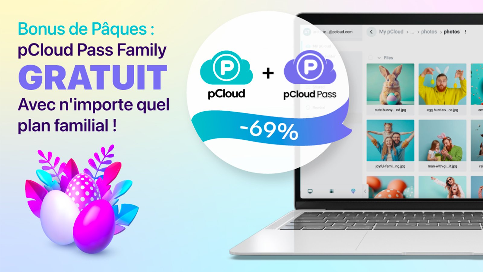 Un pack familial est à partager avec vos proches à long terme chez pCloud.