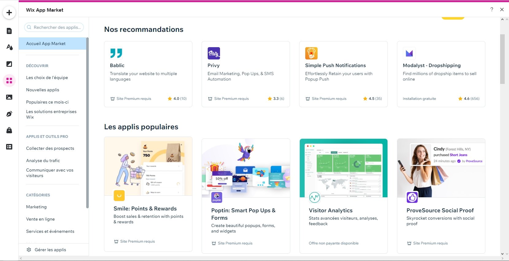 Wix App Market