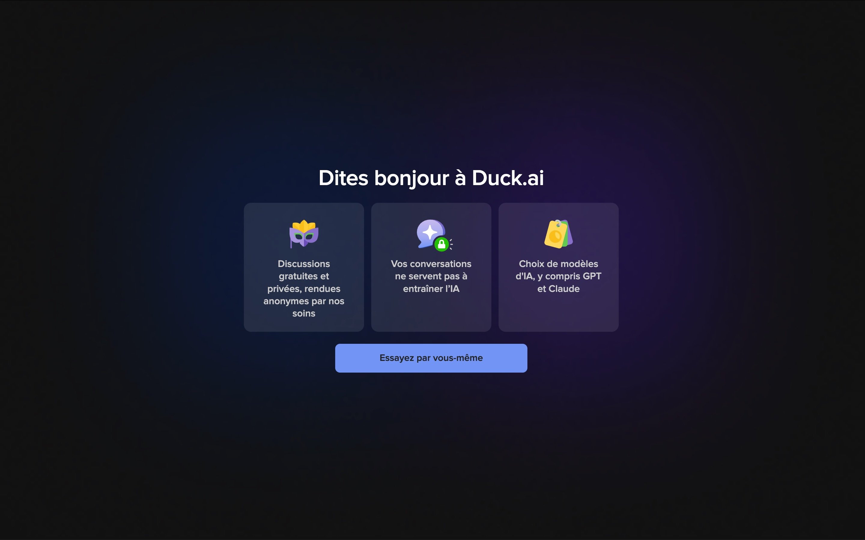Du nouveau sur Duck.AI. ©DuckDuckGo