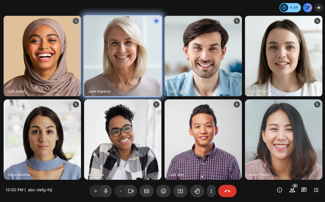 Des visages bien heureux de savoir quand leur réunion prendra fin. © Google
