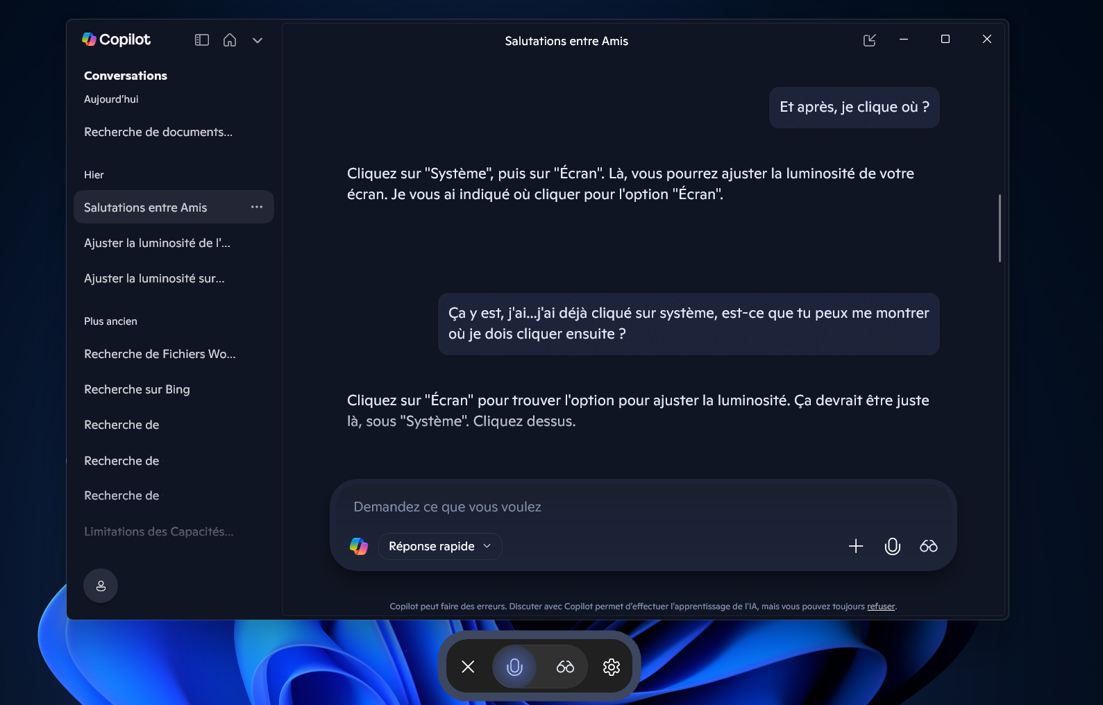 Dites "Hey Copilot" pour réveiller l'assisstant et engager la conversation avec lui. © Clubic