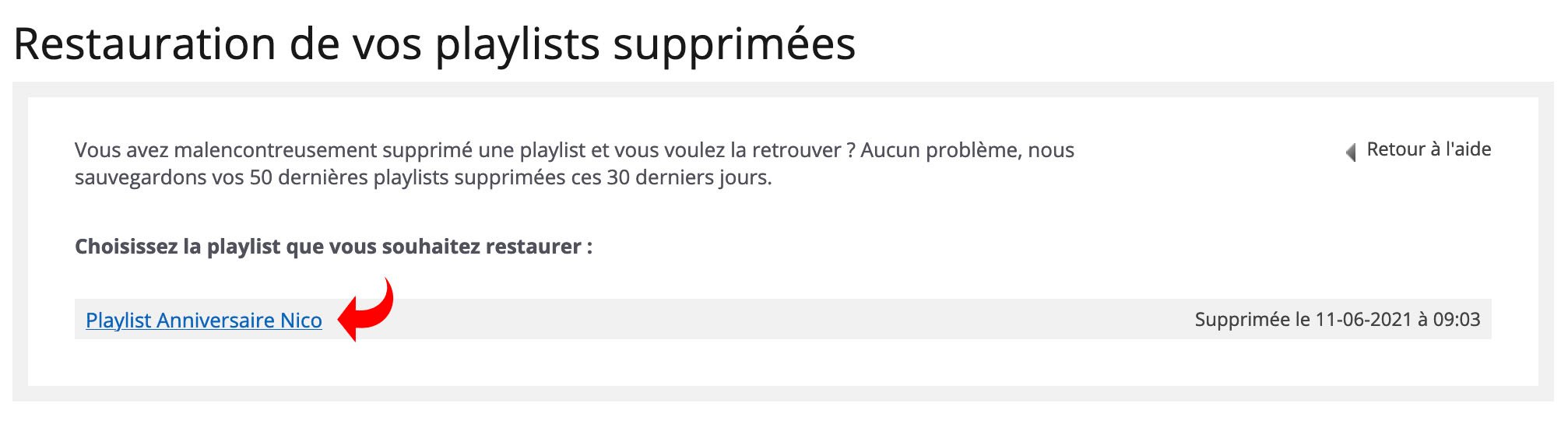 restauration playlist Deezer