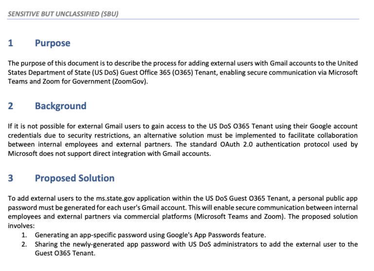 Extrait de la procédure de création d'un mot de passe d'application rédigée par les hackers, et reçue par Giles. © Citizen Lab