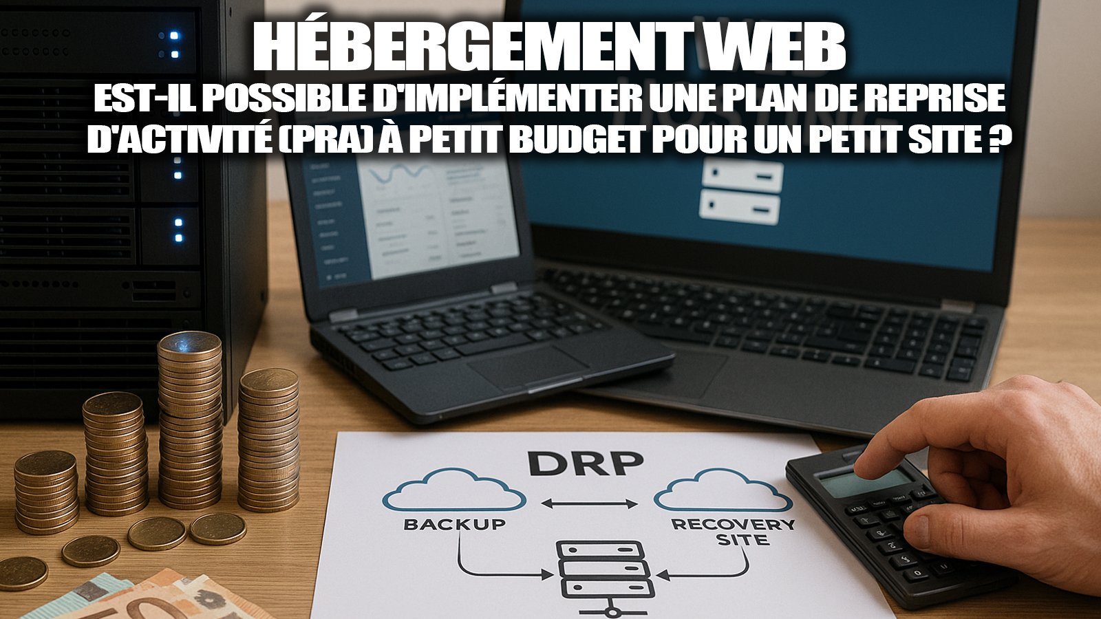 Un Plan de Reprise d’Activité (PRA) n’est pas réservé aux grandes entreprises : même avec un petit budget, il est possible d’assurer la continuité d’un site web grâce à des solutions d’hébergement et cloud économiques, à condition de tester régulièrement son dispositif - © Axel Reghis | OpenAI
