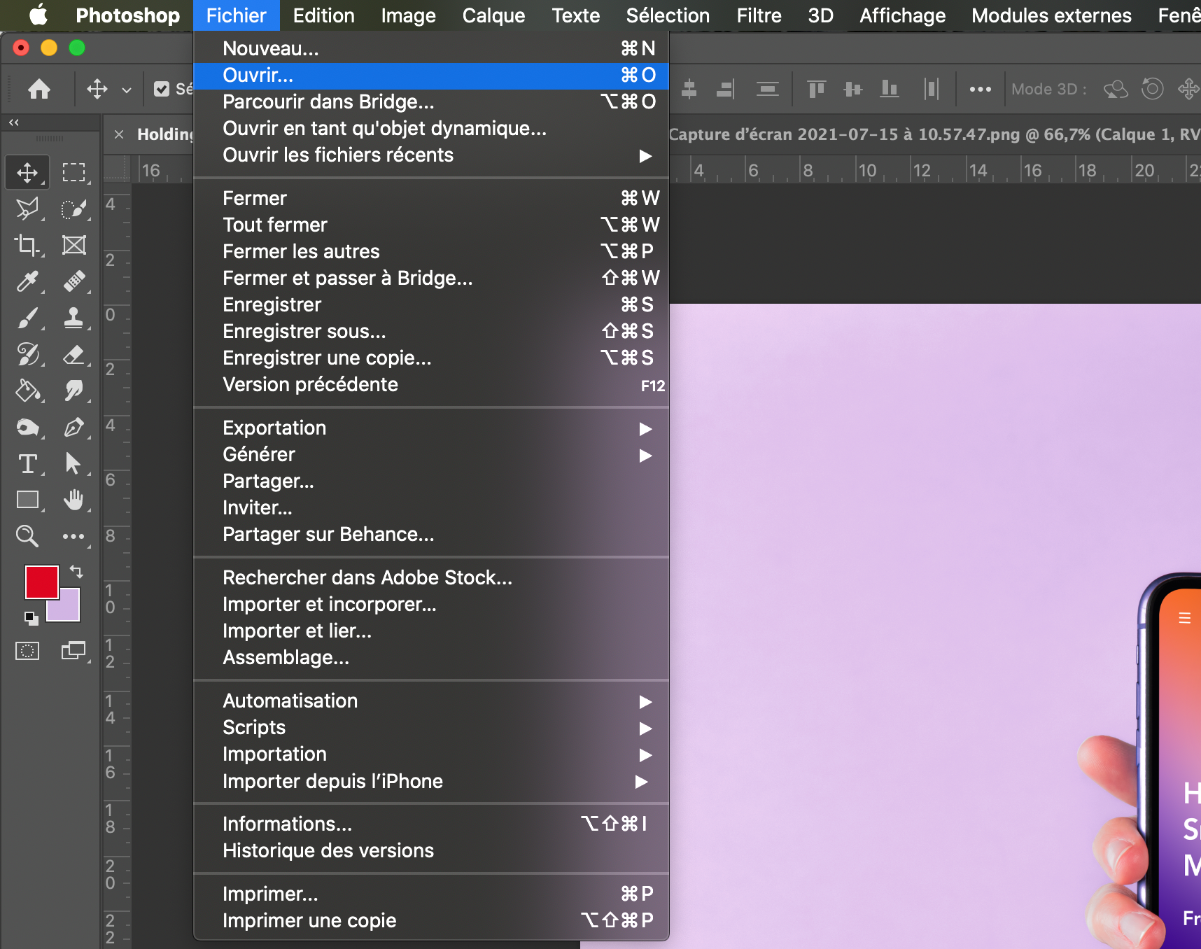 Ouvrir votre document