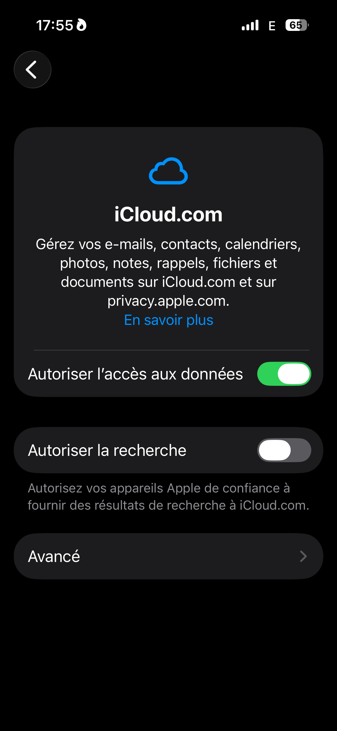 recherche icloud