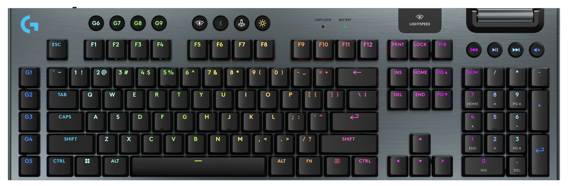 Le G915 X au format standard, avec ses 5 touches « G » sur la gauche © Logitech