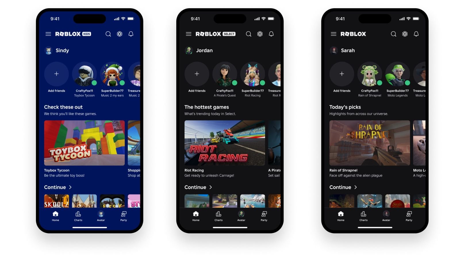 Rolox lance les comptes Kids et Select, pour une expérience de jeu plus adaptée à l'âge de chaque utilisateur. ©Roblox