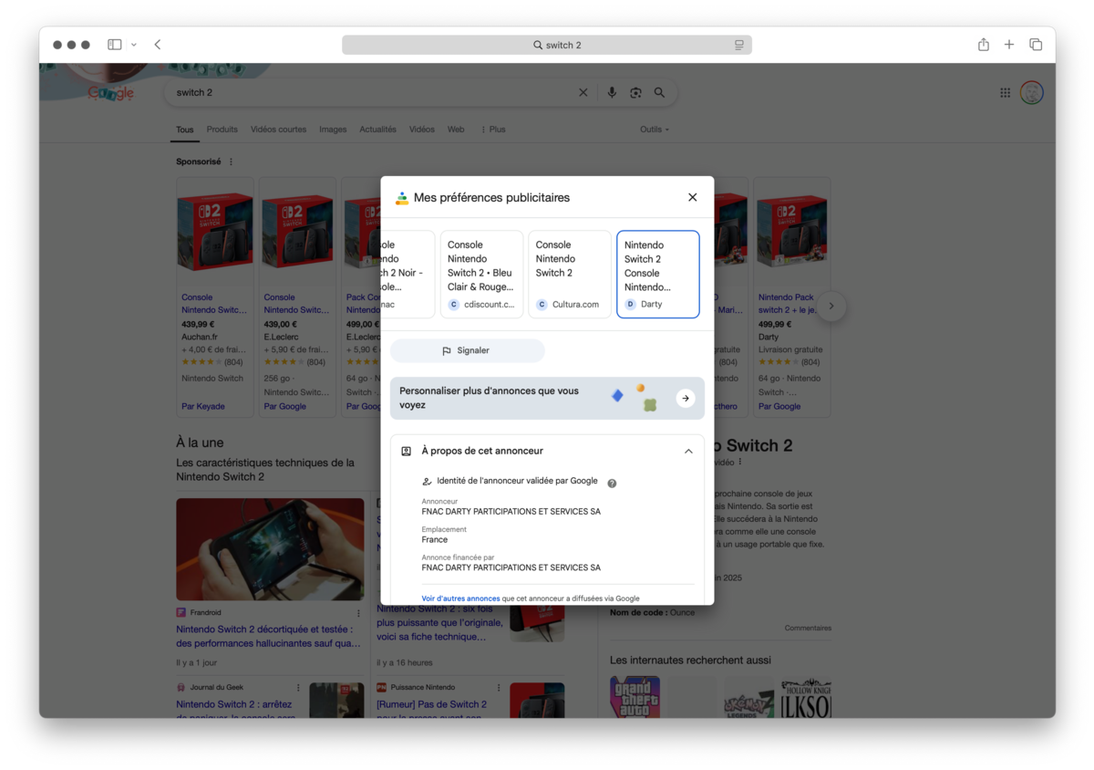 Google fait maintenant la distinction entre annonceur et financeur - © Clubic