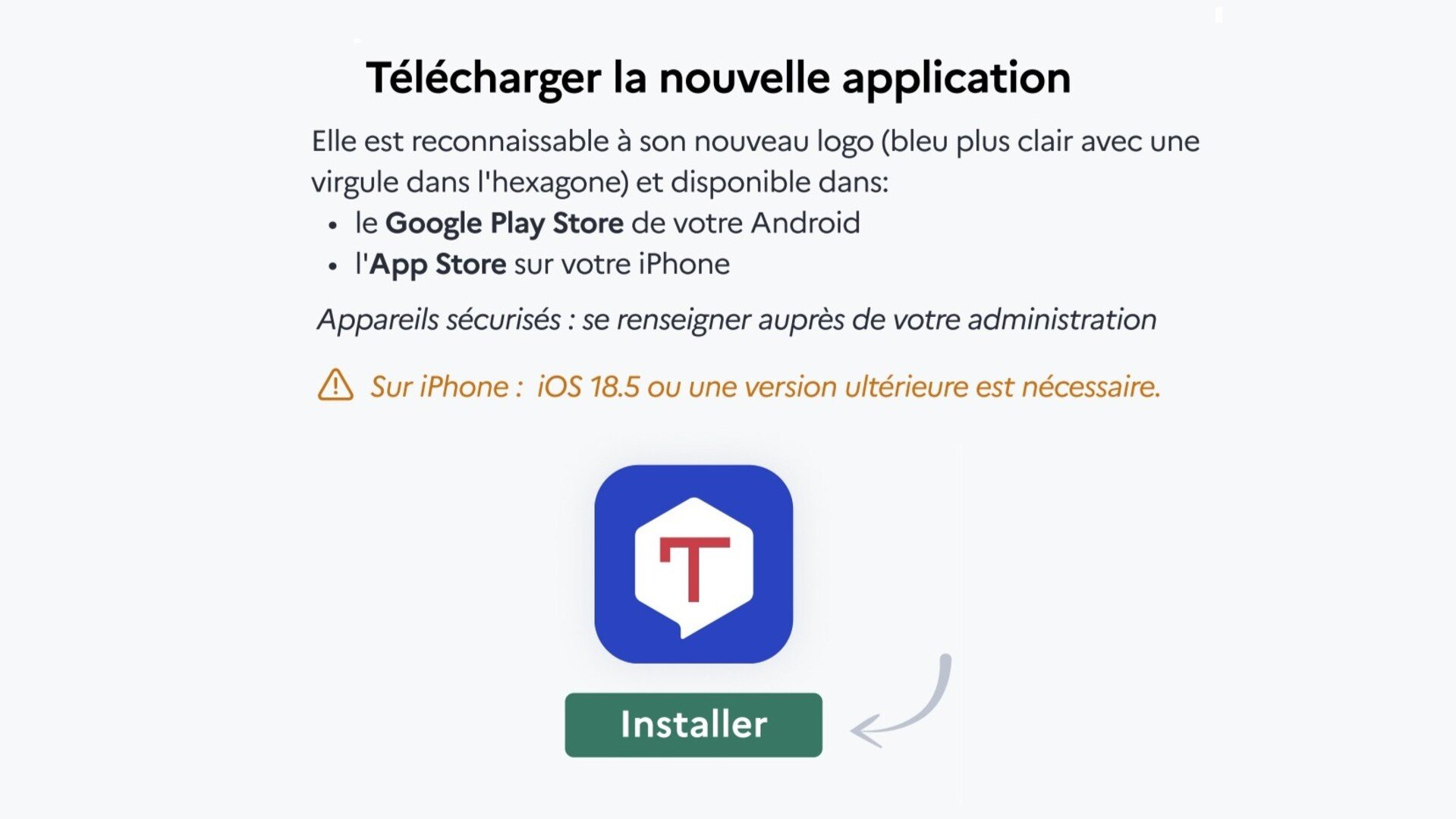 La procédure décrite pour télécharger la nouvelle application. © DINUM