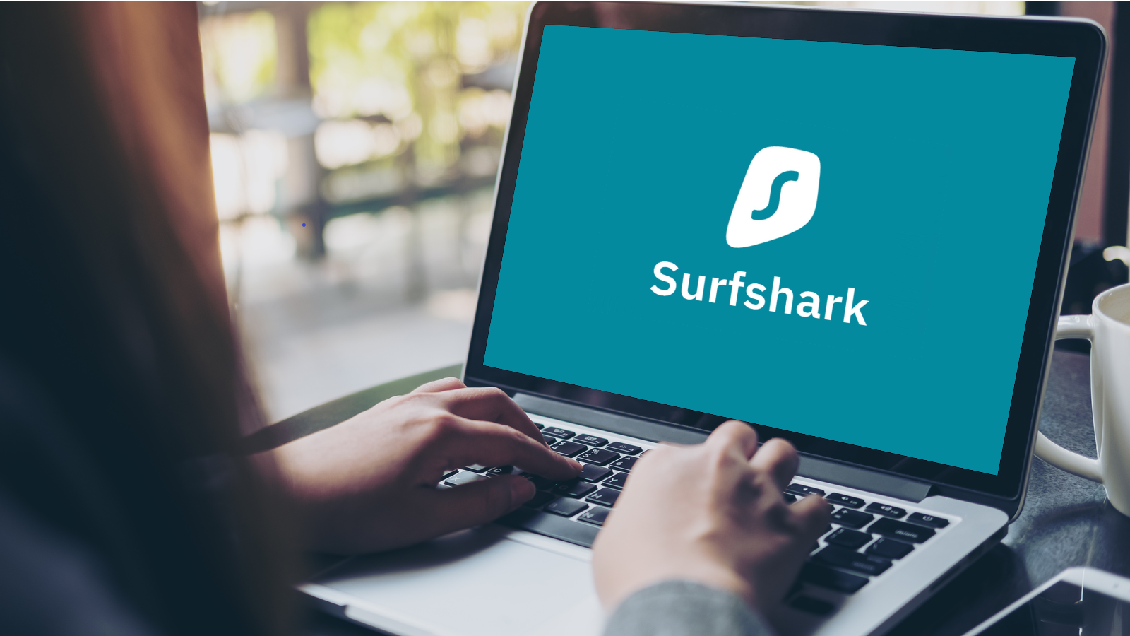 woman using surfshark