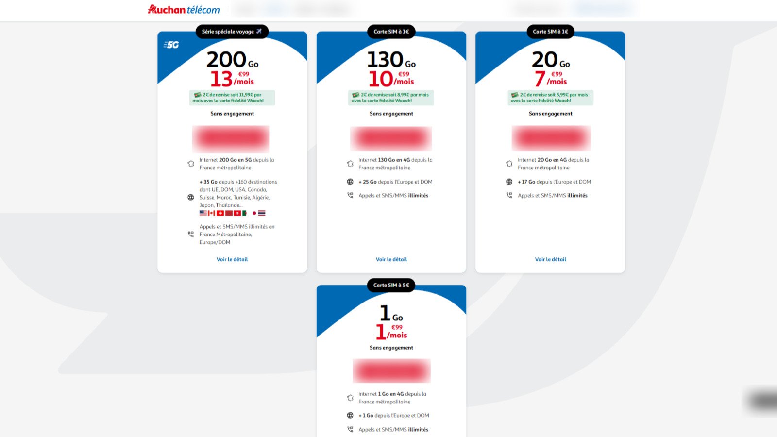 Les forfaits Auchan Télécom. © Alexandre Boero / Clubic