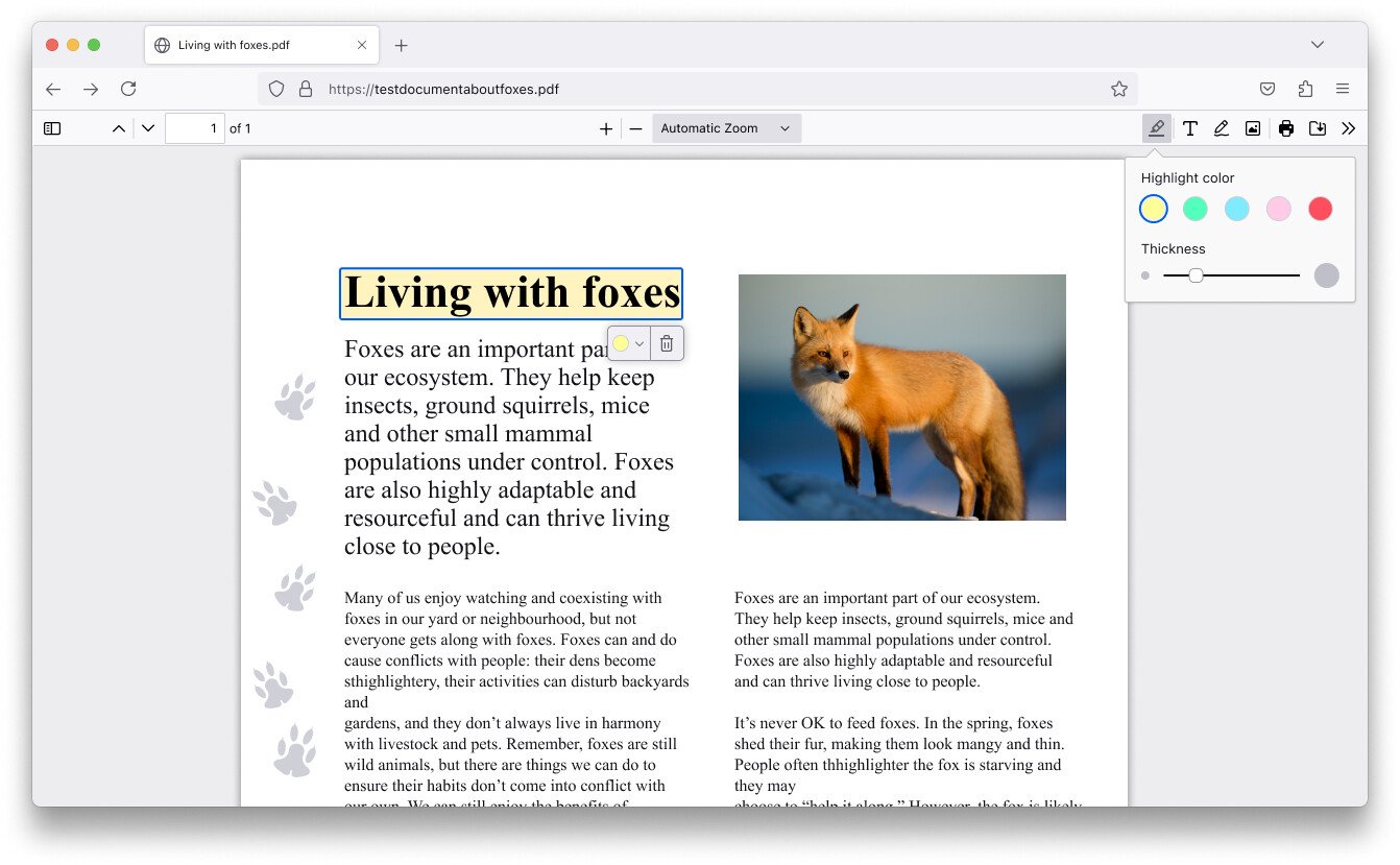 Mettez vos textes en évidence dans la taille et la couleur de votre choix © Mozilla