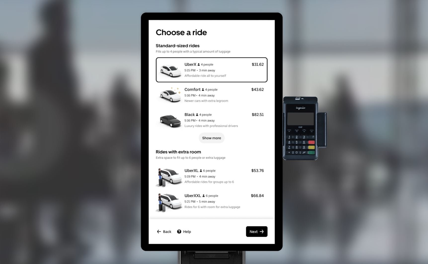 Uber a officialisé son tout premier Kiosk. ©Uber