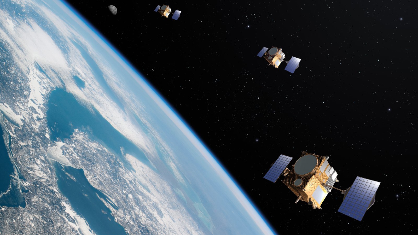 Vue d'artiste d'une constellation de satellites. ©Elliptic Studio / Shutterstock