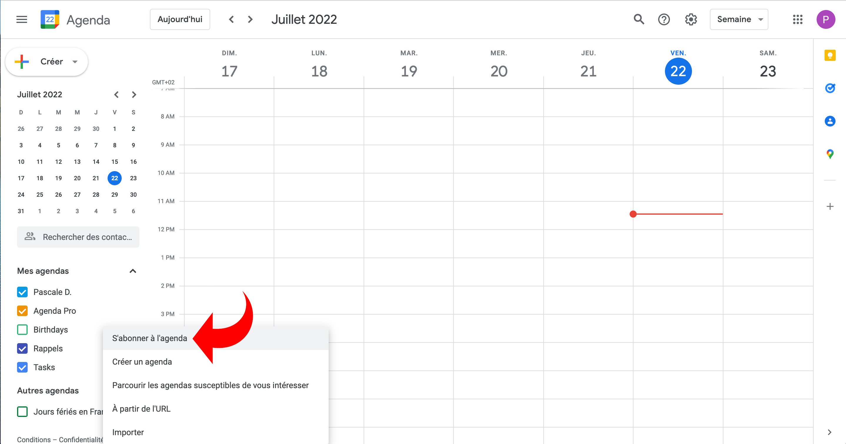 Google Agenda