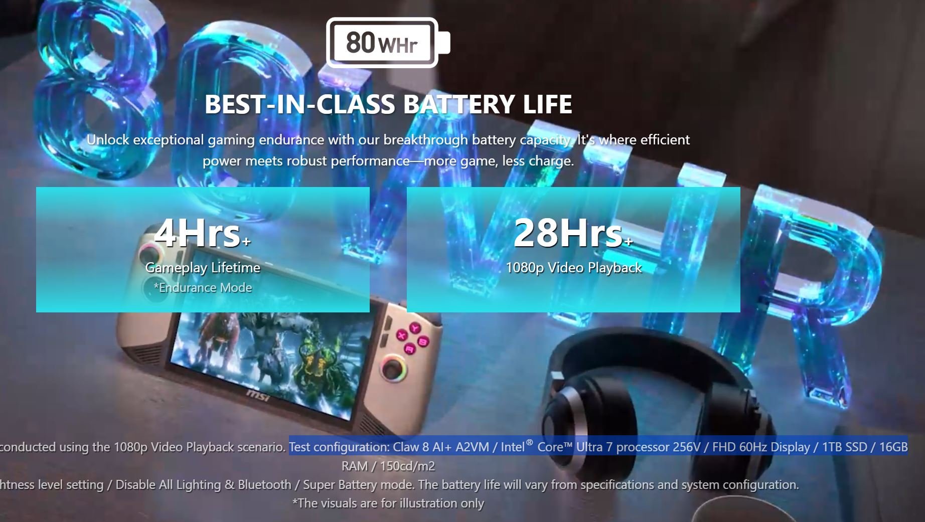 La batterie de 80 WHr est l'un des atouts de la Claw 8 AI+ © VideoCardz