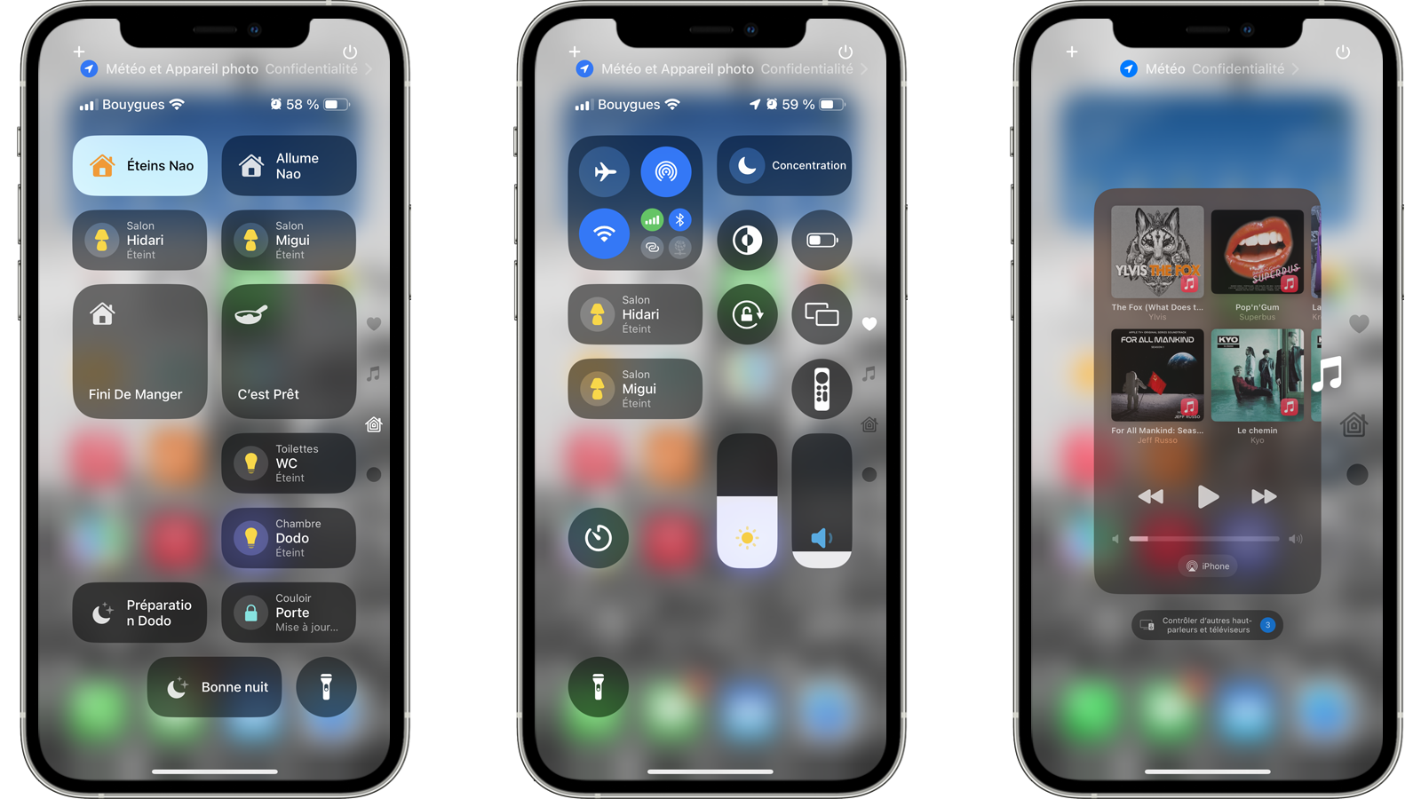 Le centre de contrôle fait peau neuve avec iOS 18 © Apple