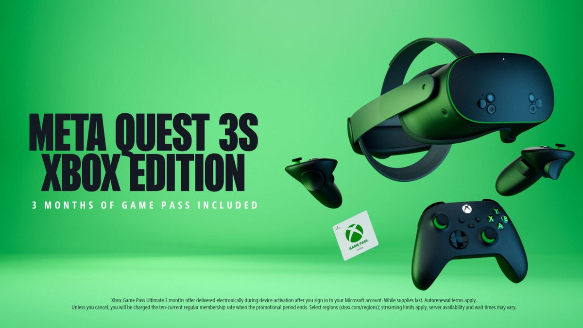 Meta propose un casque Quest 3S en édition limitée Xbox. ©Meta / Xbox