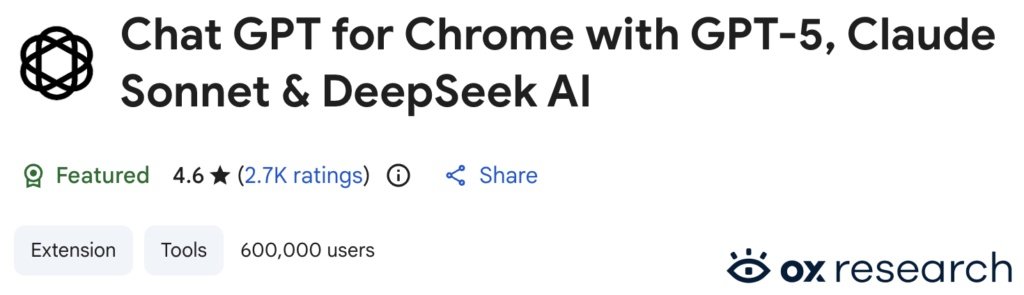 L'une des deux extensions malveillantes, téléchargée plus de 600 000 fois, affichait même un badge officiel "Recommandée". © OX Security