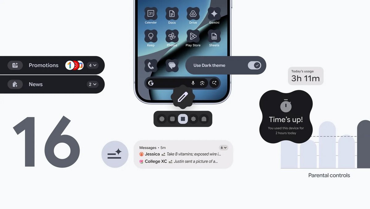 Google fait pleuvoir les nouveautés avec la sortie d'Android 16 QPR2. ©Google