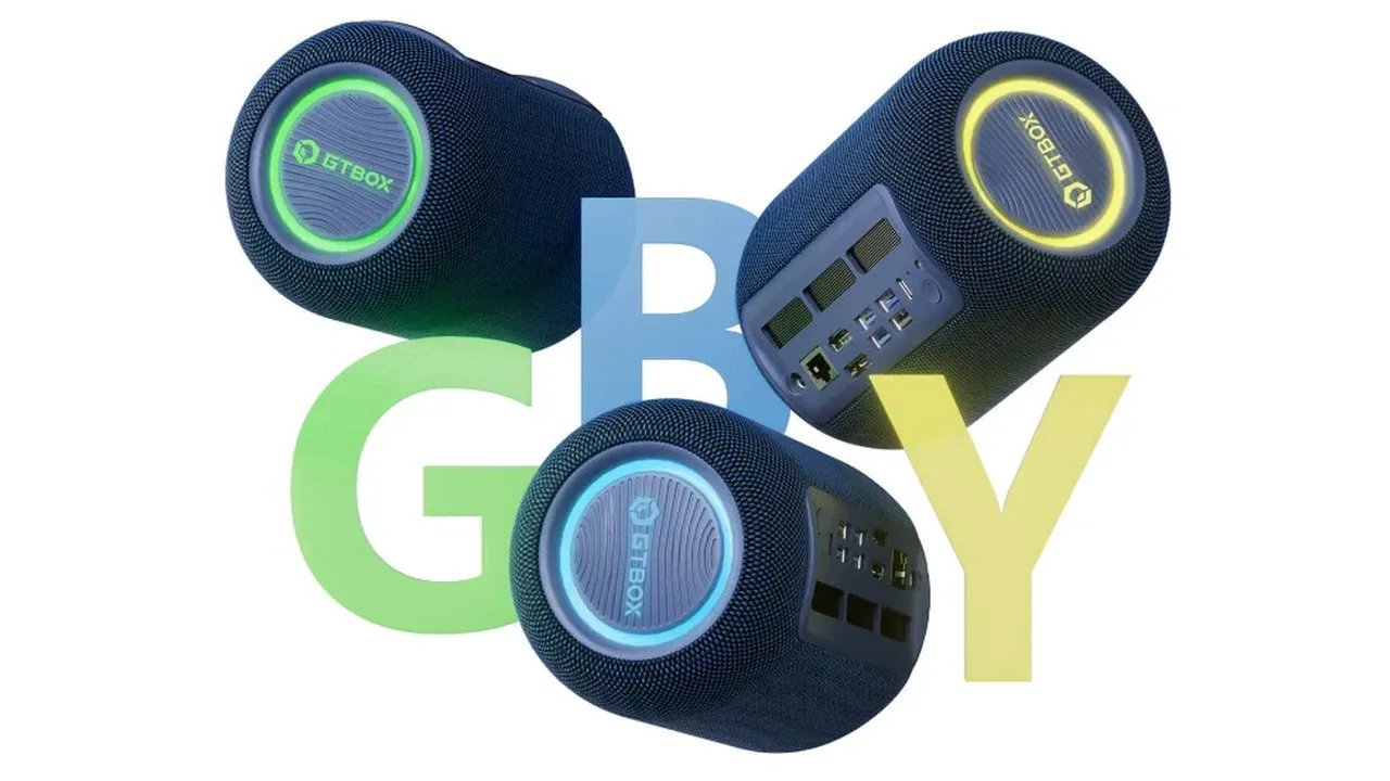 Le design très « enceinte bluetooth » est renforcé par le LED supérieure. ©GTBox