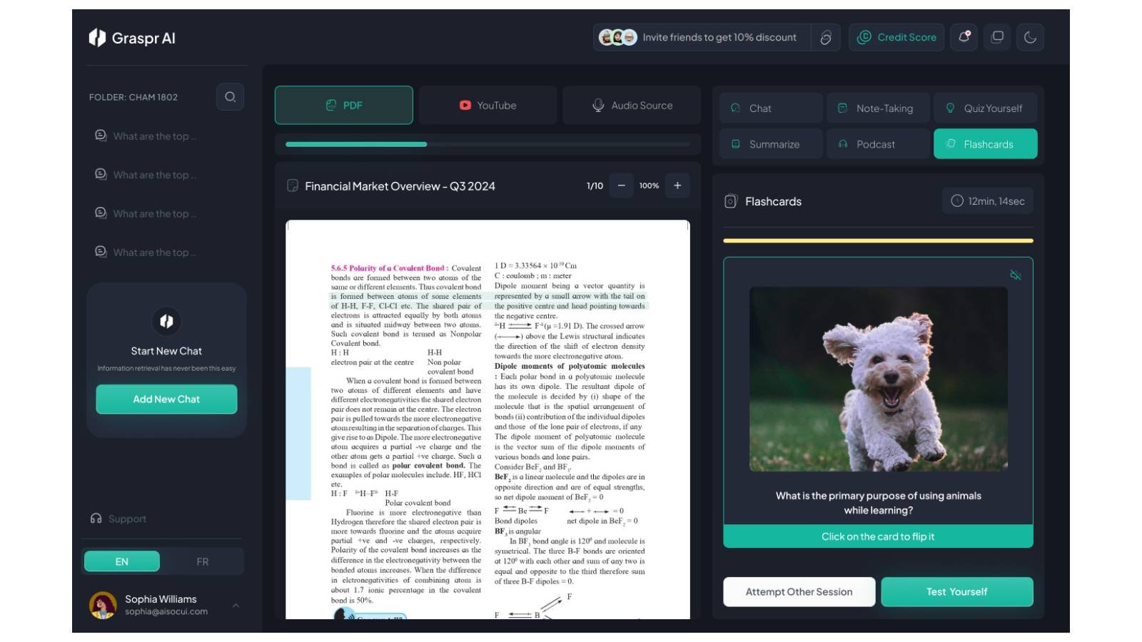 Graspr AI transforme vos documents en résumés, en quiz et en flashcards pour réviser plus vite et mieux mémoriser. © Graspr AI