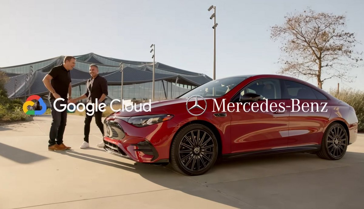 Google et Mercedes ont fait la démonstration de Gemini à bord d'une CLA. ©Google