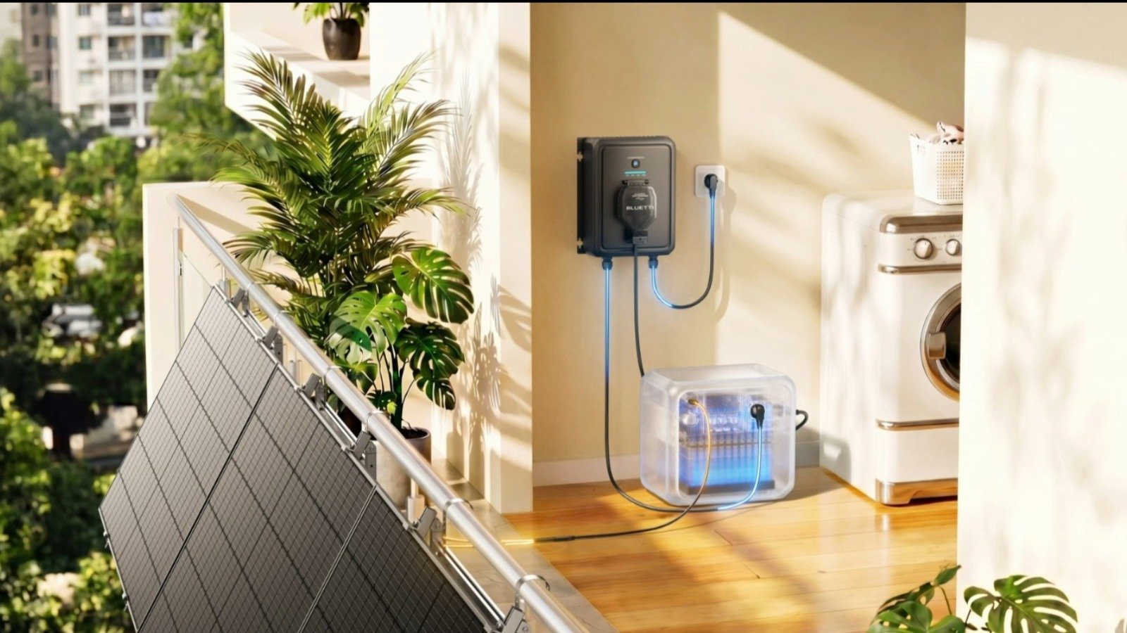 Le Transfer Hub se positionne entre votre batterie nomade et votre installation électrique. ©Bluetti